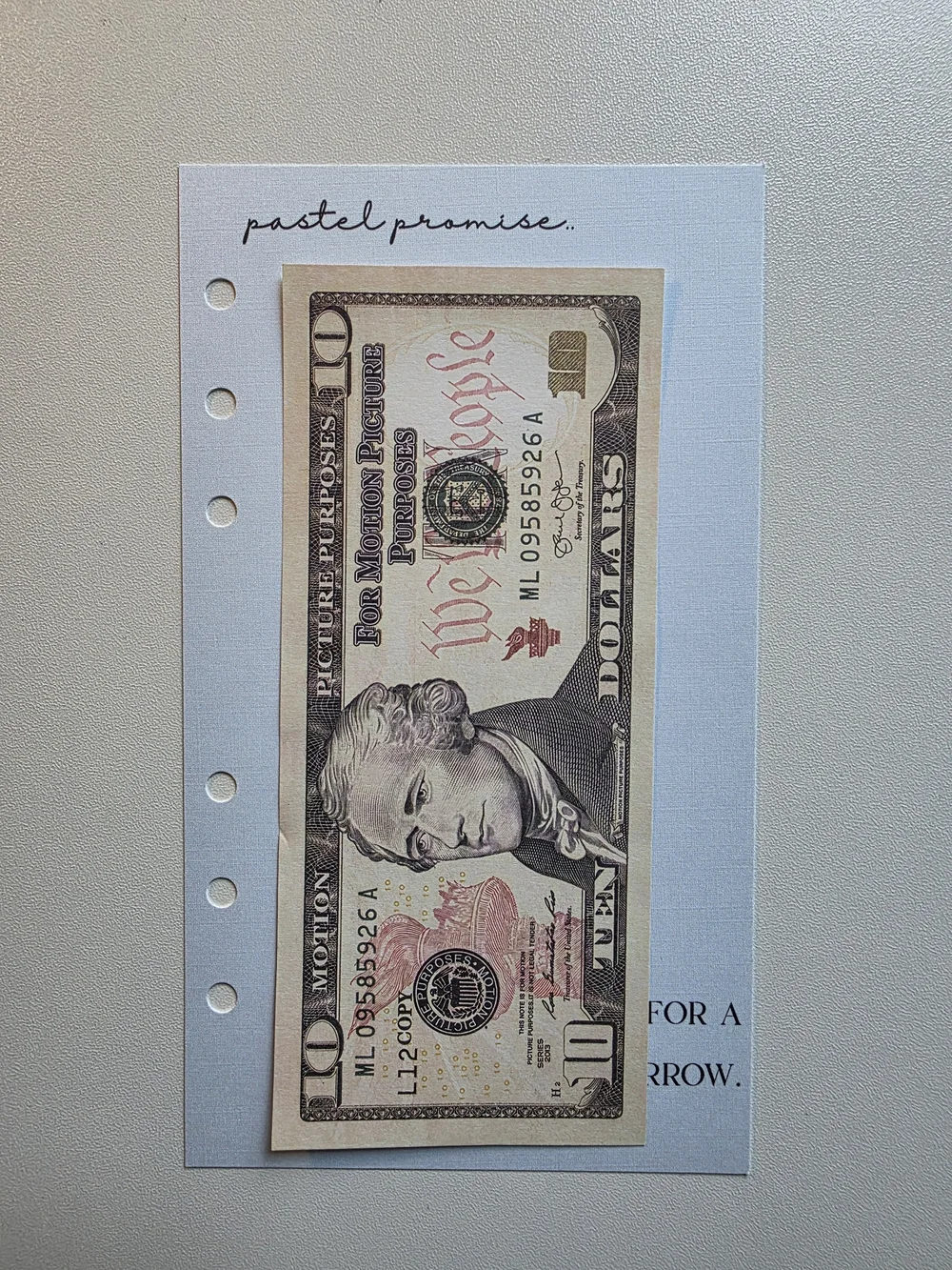 A6 Dashboard, pastel promise Light Blue Planner Insert - Inspirational Note Page